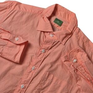 Sid Mashburn Men's Medium Orange Gingham Button Shirt Preppy Classic